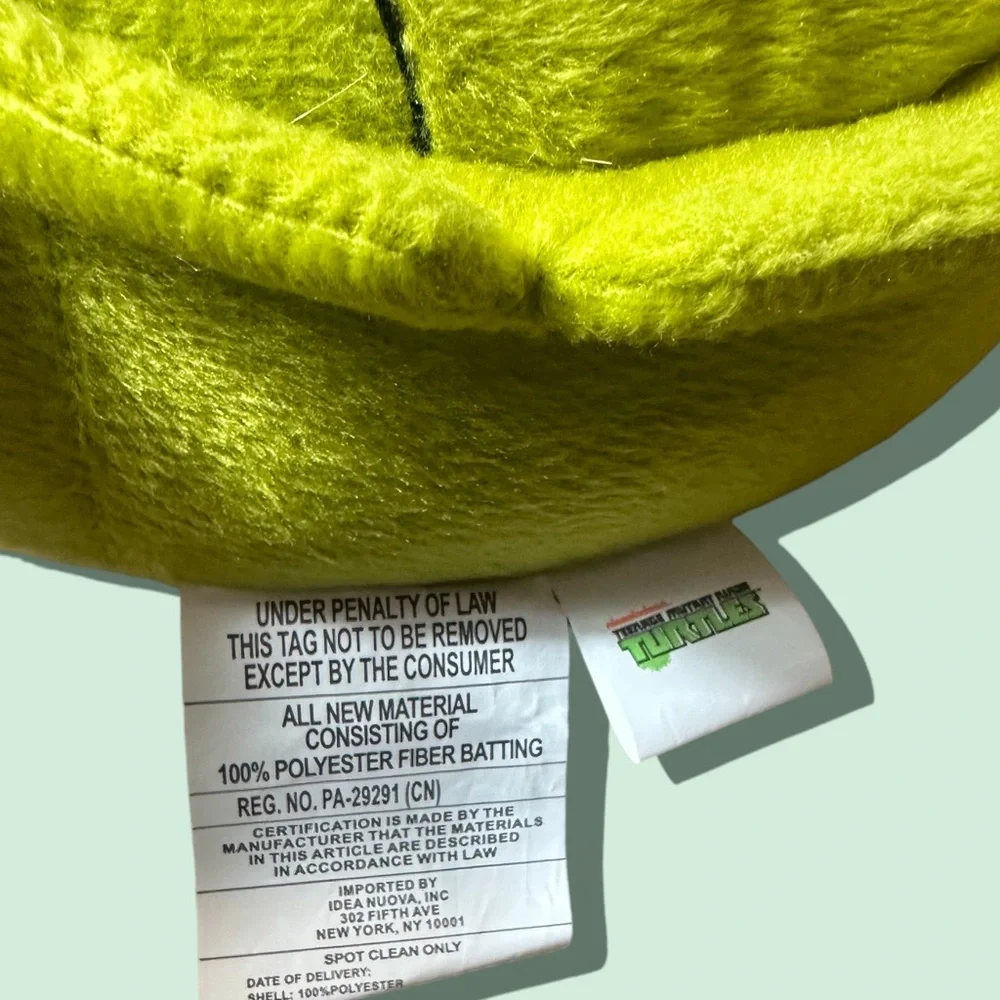 Vintage Teenage Mutant Ninja Turtles Soft Plush Pillow Book Bag Sleepover Toy